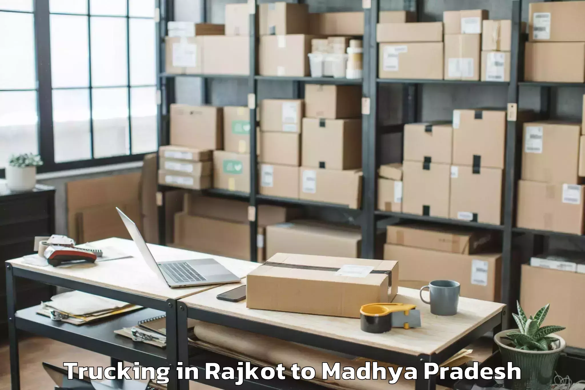 Book Rajkot to Malhargarh Trucking Online